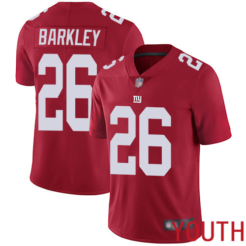 Youth New York Giants 26 Saquon Barkley Red Limited Red Inverted Legend Football NFL Jersey